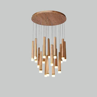 Embers Contemporary Wood Chandelier