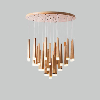 Embers Contemporary Wood Chandelier