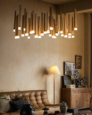 Embers Contemporary Wood Chandelier