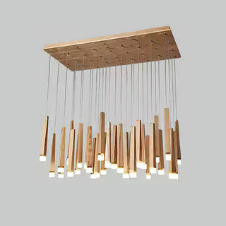 Embers Contemporary Wood Chandelier