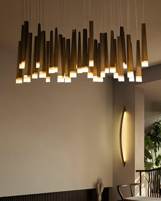 Embers Contemporary Wood Chandelier