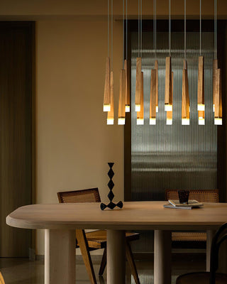 Embers Contemporary Wood Chandelier