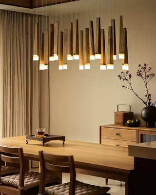 Embers Contemporary Wood Chandelier