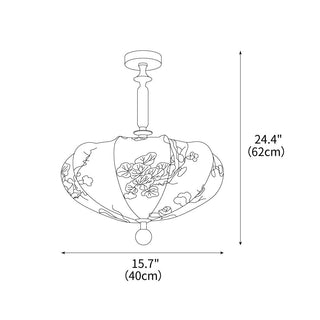 Floral Vintage Cloth Ceiling Light