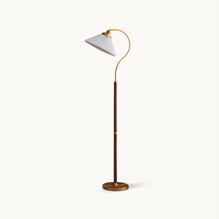 Florence Retro Brass Wood Floor Lamp