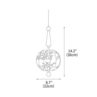 Flower Natural Cloth Ball Pendant Light
