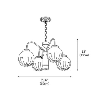 Flower Bud Floral Metal Chandelier