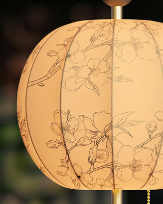 Flower Oriental Wood Ball Floor Light