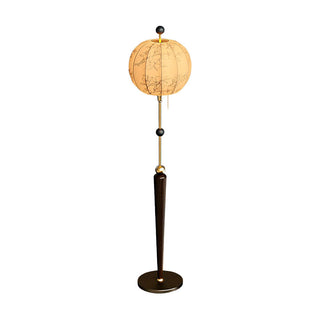 Flower Oriental Wood Ball Floor Light