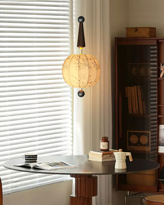 Flower Natural Cloth Ball Pendant Light
