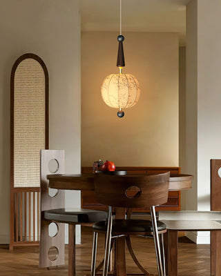 Flower Natural Cloth Ball Pendant Light