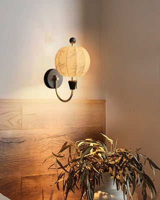 Flower Oriental Wood Ball Wall Light