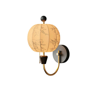 Flower Oriental Wood Ball Wall Light