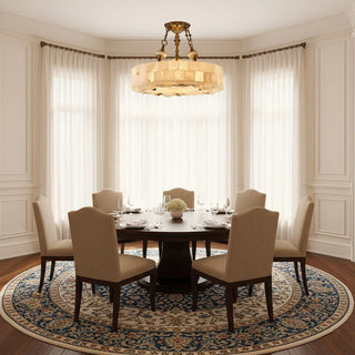 Fluted Vintage Alabaster Chandelier