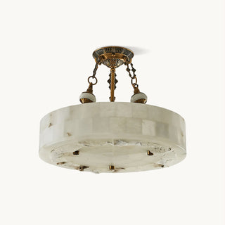 Fluted Vintage Alabaster Chandelier