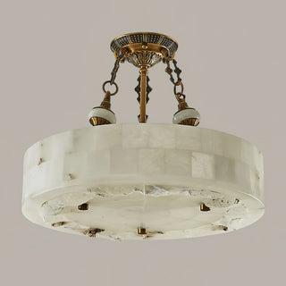 Fluted Vintage Alabaster Chandelier