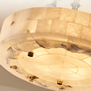 Fluted Vintage Alabaster Chandelier