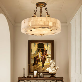Fluted Vintage Alabaster Chandelier