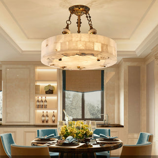 Fluted Vintage Alabaster Chandelier