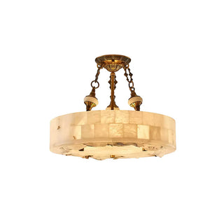 Fluted Vintage Alabaster Chandelier