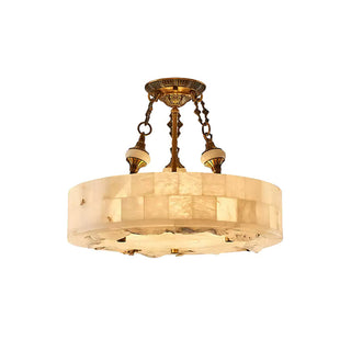 Fluted Vintage Alabaster Chandelier