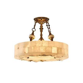 Fluted Vintage Alabaster Chandelier