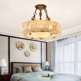 Fluted Vintage Alabaster Chandelier