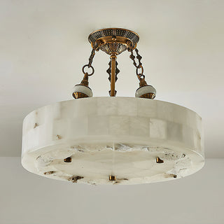 Fluted Vintage Alabaster Chandelier