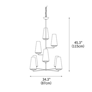 Fontaine Vertical Sculptural Brass Chandelier