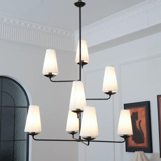 Fontaine Vertical Sculptural Brass Chandelier