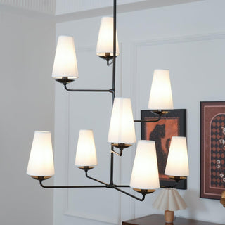 Fontaine Vertical Sculptural Brass Chandelier