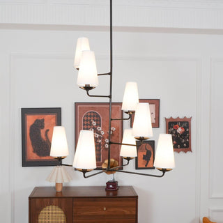 Fontaine Vertical Sculptural Brass Chandelier