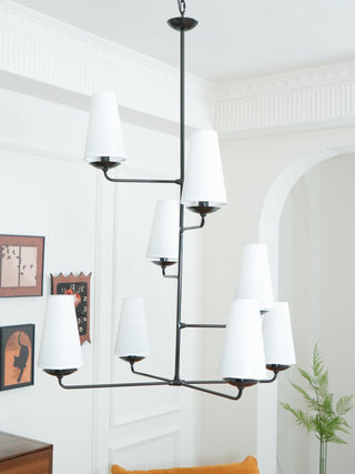 Fontaine Vertical Sculptural Brass Chandelier