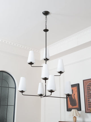 Fontaine Vertical Sculptural Brass Chandelier