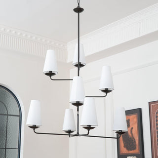 Fontaine Vertical Sculptural Brass Chandelier