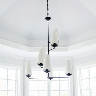 Fontaine Vertical Sculptural Brass Chandelier