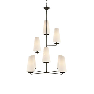 Fontaine Vertical Sculptural Brass Chandelier