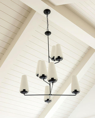 Fontaine Vertical Sculptural Brass Chandelier