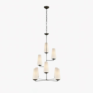 Fontaine Vertical Sculptural Brass Chandelier