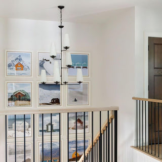 Fontaine Vertical Sculptural Brass Chandelier