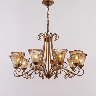 Fratelli Bronze Amber Glass Chandelier