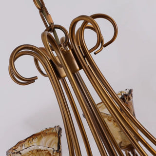 Fratelli Bronze Amber Glass Chandelier