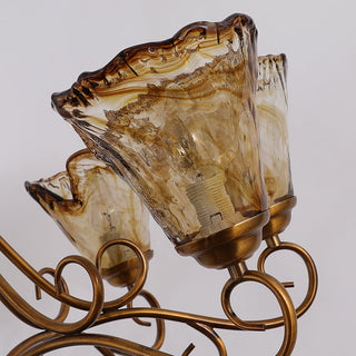 Fratelli Bronze Amber Glass Chandelier