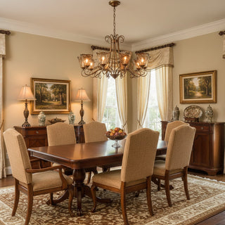 Fratelli Bronze Amber Glass Chandelier