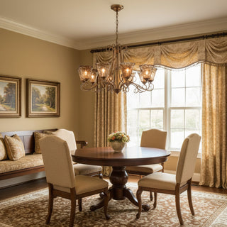 Fratelli Bronze Amber Glass Chandelier