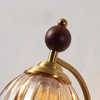 Freya Vintage Brass Wood Wall Sconce