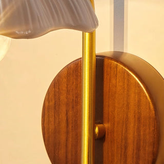 Freya Vintage Brass Wood Wall Sconce