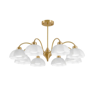 Frosted Floral Glass Chandelier