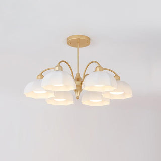 Frosted Floral Glass Chandelier