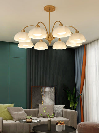 Frosted Floral Glass Chandelier
